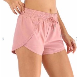 True Feat pink active shorts